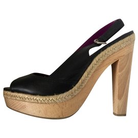Sergio Rossi Slingback Peeptoes aus Leder