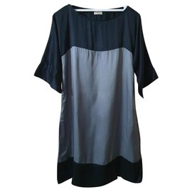 Mads Norgaard Kleid in Schwarz und Silber aus Viskose