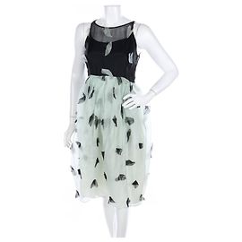 Autre Marque Rachel Antonoff Kleid aus Seide und Polyester schwarz weiß