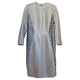 Vestido tubo jacquard Thom Browne gris y negro