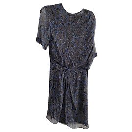 Isabel Marant Etoile Seidenkleid Blau und Schwarz