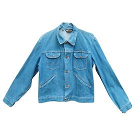 Autre Marque Giacca di jeans Wrangler azzurro chiaro cotone XS