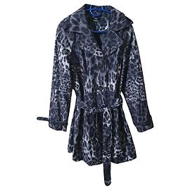 Trench Dennis Basso Stampa Leopardata Grigio M