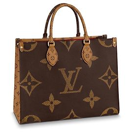 Bolso de mano Louis Vuitton Onthego MM Monogram Giant Cuero Marrón