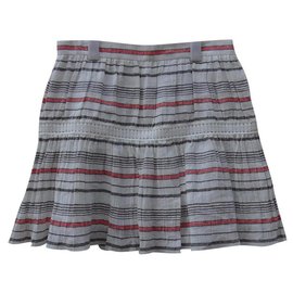 Falda Chloé Crema Algodón Lino Talla 42
