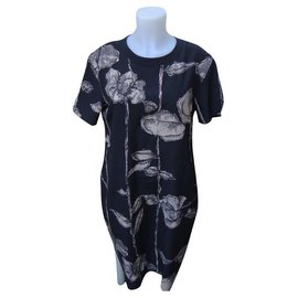 Vestido Marc Jacobs de seda negro multicolor