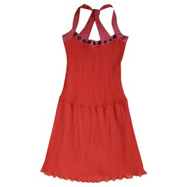 Munthe Plus Simonsen Faltenkleid Rosa Orange