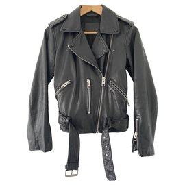Chaqueta de cuero All Saints Balfern Negra