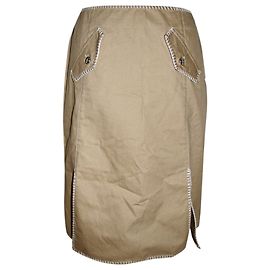 Falda de algodón Moschino Jeans beige