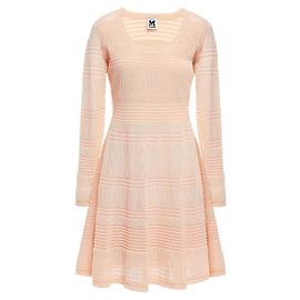 M Missoni Häkelstrickkleid Baumwolle Pfirsich