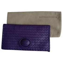 Pochette Bottega Veneta Intrecciato in pelle viola