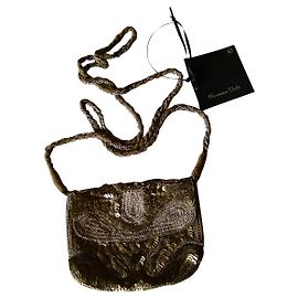 Bolsa de mão Massimo Dutti Bronze com alça de corrente