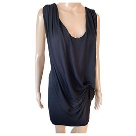 Gestuz Sommerkleid Schwarz V-Ausschnitt Viskose