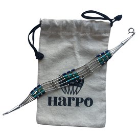 Bracciale Harpo con perline tubolari multicolore e argento
