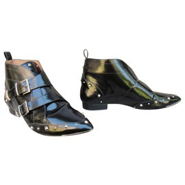 Botas Iro de cuero negro con tachuelas talla 40