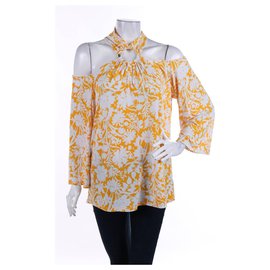 Blusa Michael Kors Blanca y Amarilla