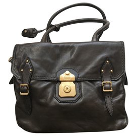 Borsa bowling D&G Allyson in pelle marrone