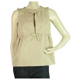 Red Valentino Valentino Blusa sin mangas con jacquard rojo y arcos en el frente Blusa sin mangas floral sz 40