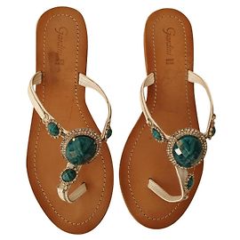 Autre Marque Sandali Gardini in pelle bianca con strass Taglia 40