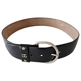 DOLCE e GABBANA LEATHER BELT SWAROVSKI EMBELLISHED - Dolce & Gabbana