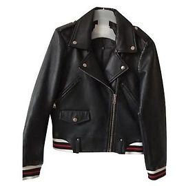 Claudie Pierlot Chaqueta Biker de Cuero Negra
