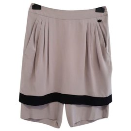 Falda pantalón Chanel de seda morada