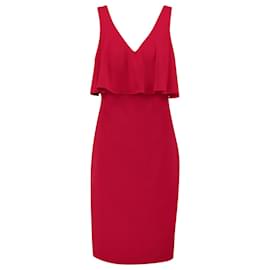 Rotes Badgley Mischka Kleid aus Krepp