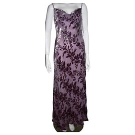 Autre Marque Pearce Fionda Abendkleid aus Seide und Samt Violett