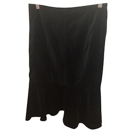 Falda Max Mara de terciopelo negro