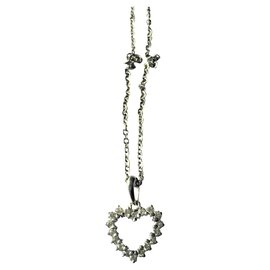 Autre Marque Collana cuore in oro bianco con diamanti