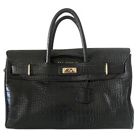 Borsa a mano Mac Douglas Pyla Romy in pelle nera effetto coccodrillo