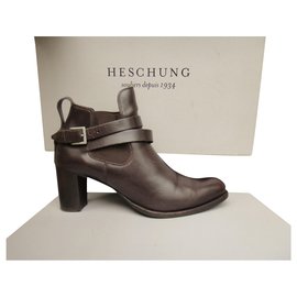 Botas Chelsea Heschung piel marrón oscuro 40,5