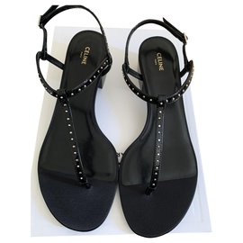 Céline Sandalen aus schwarzem Leder 39