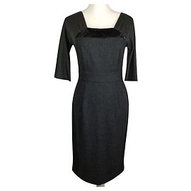 Vestido de seda de lana Vera Wang