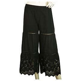 Autre Marque Twin Set Simona Barbieri Pantalones Cortos Negros 100% Pantalones de verano de algodón sz XS