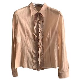 Miu Miu Camisa gasa rosa de algodón en polvo