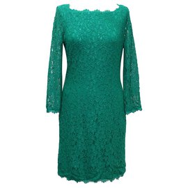 DvF Zarita Spitzenkleid Smaragd - Diane Von Furstenberg