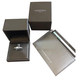 Messika Solitaire Ring Weißgold Grau Größe 49