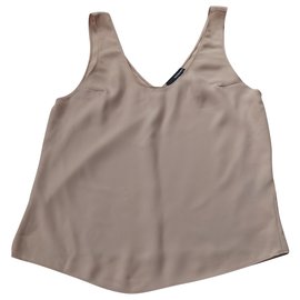 Top beige de poliéster The Kooples XS