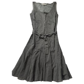 Gerard Darel Ärmelloses Kleid aus Baumwolle Grau
