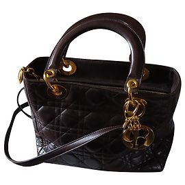 Borsa Christian Dior in Pelle Marrone Cioccolato 26