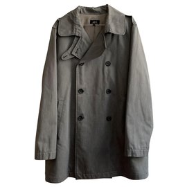 Gabardina de algodón gris Apc