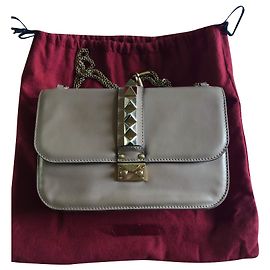 Borsa a mano Valentino Glam Lock in pelle rosa