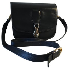 Bolsa de mão Céline Drouot em couro azul marinho
