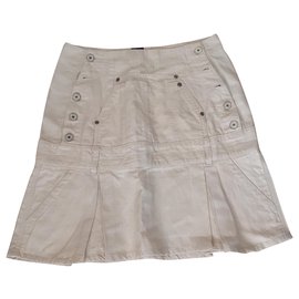 Falda Diesel de mezcla de lino beige