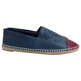 Espadrillas Chanel in pelle d'agnello blu Taglia 38