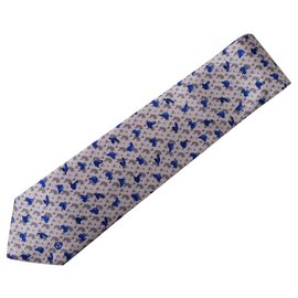 André-Claude Canova Printed silk twill tie, hand climb, - Autre Marque