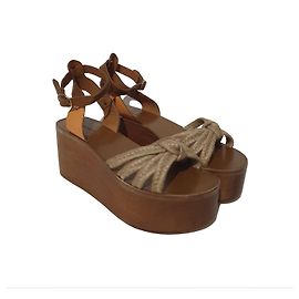 Sandali con plateau Isabel Marant Etoile Marrone Beige Pelle