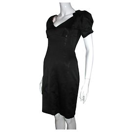 Vestido de cocktail em cetim preto Karen Millen