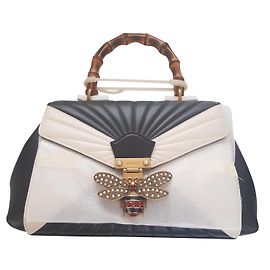 Autre Marque Borsa Gucci Margaret Queen in pelle nera e bianca